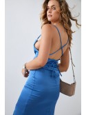 Sensual dress with open back indigo FG644 - Online store - Boutique